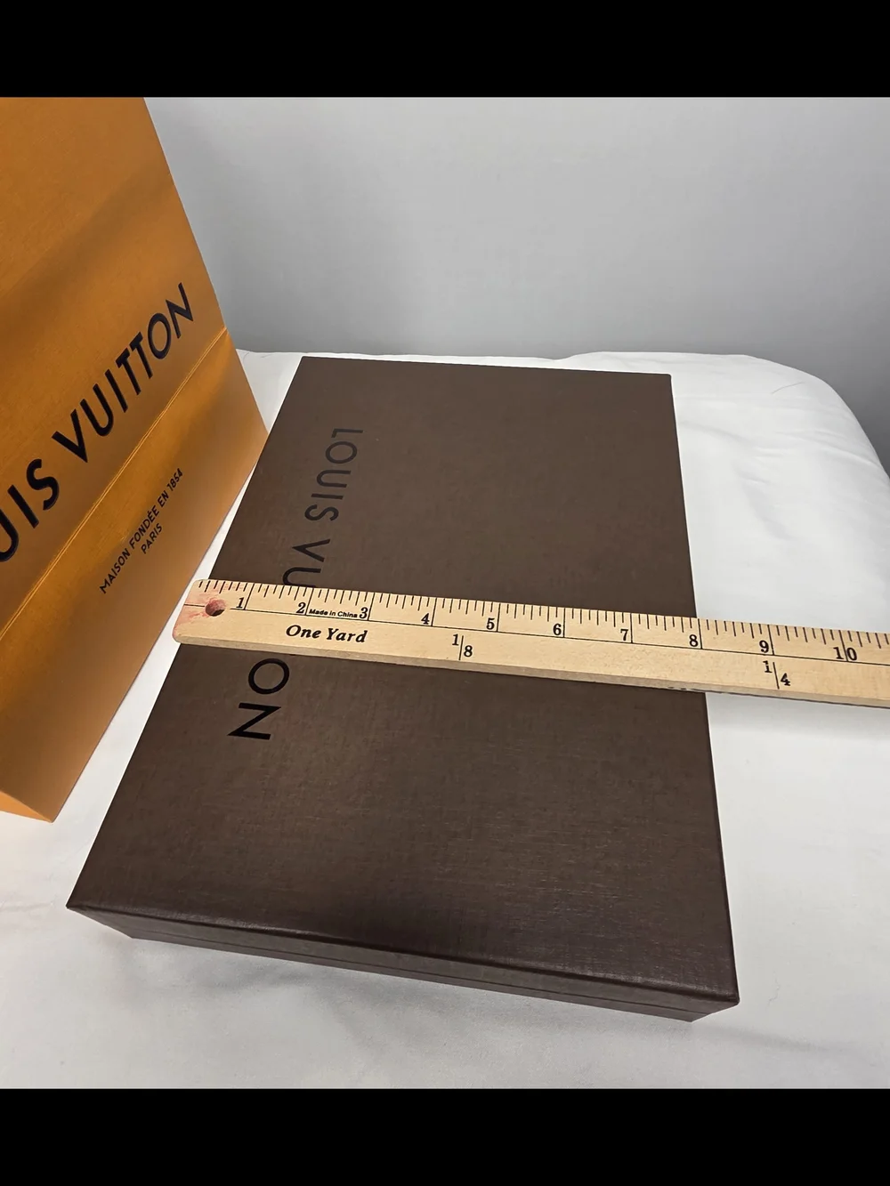 Louis Vuitton Orange Paper Shopping Bag and Brown Gify Box